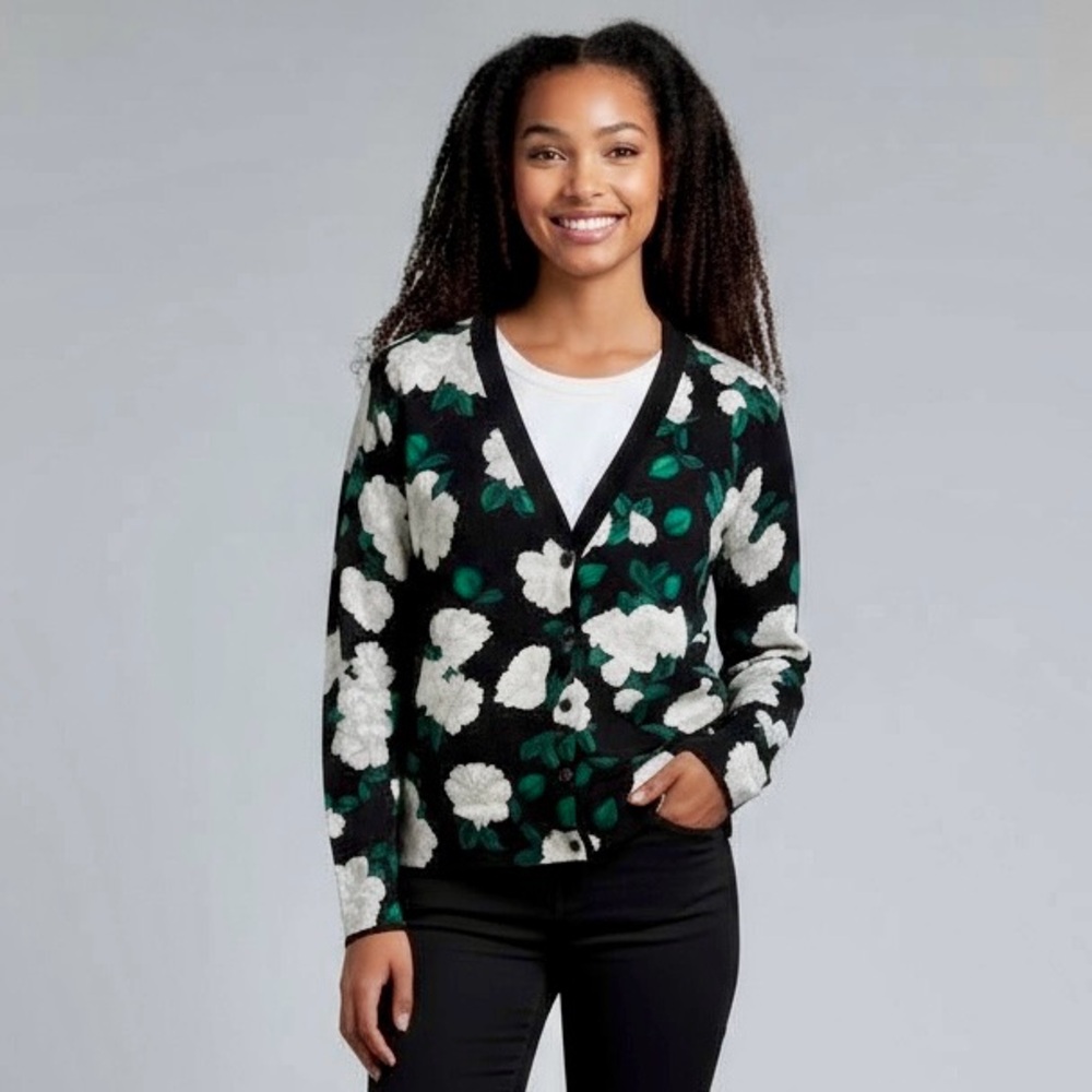 Merona Black and White Elegant Cardigan